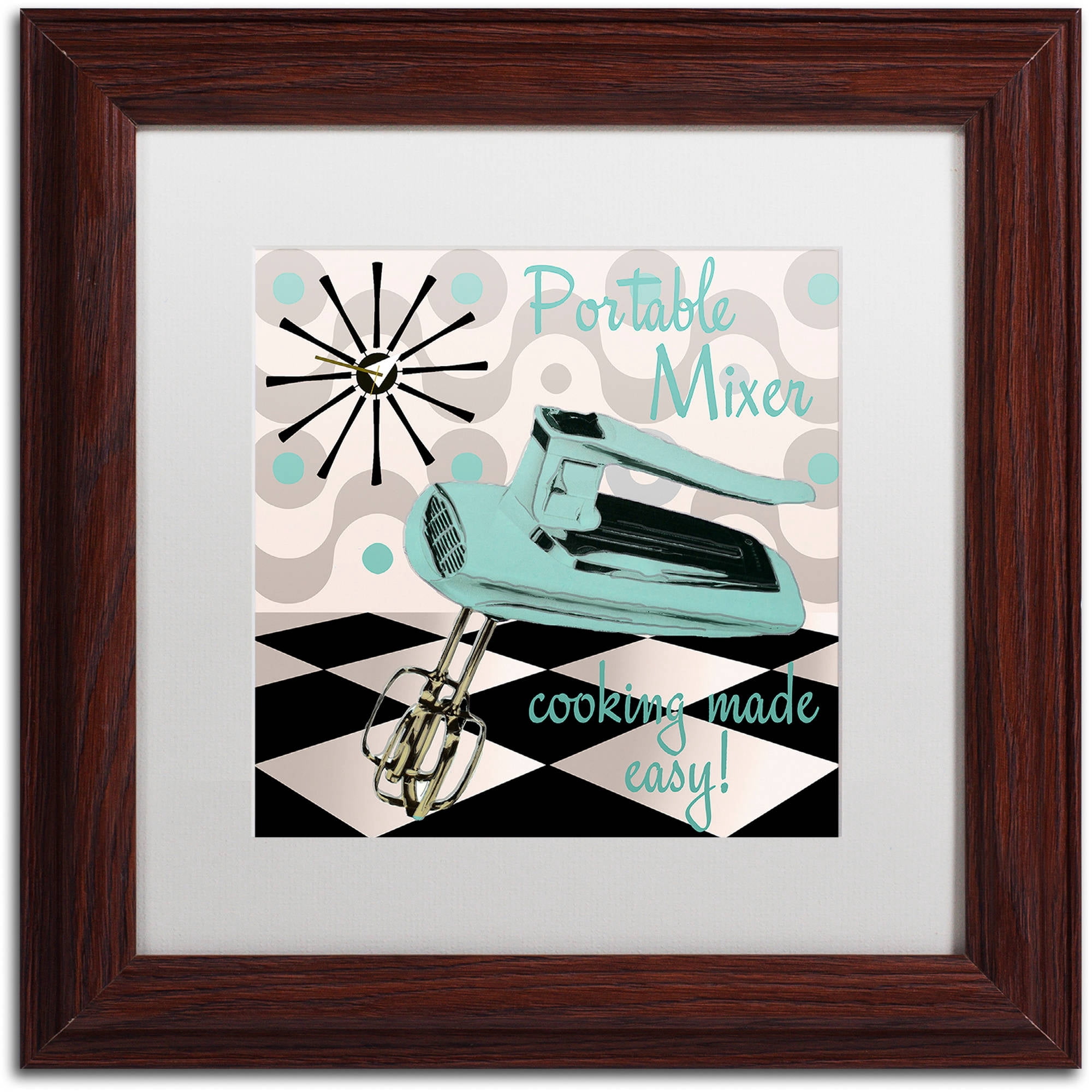 Trademark Fine Art "Fifties Kitchen III" Canvas Art by Color Bakery White Matte, Wood Frame