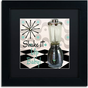 Trademark Fine Art "Fifties Kitchen IV" Canvas Art by Color Bakery Black Matte, Black Frame
