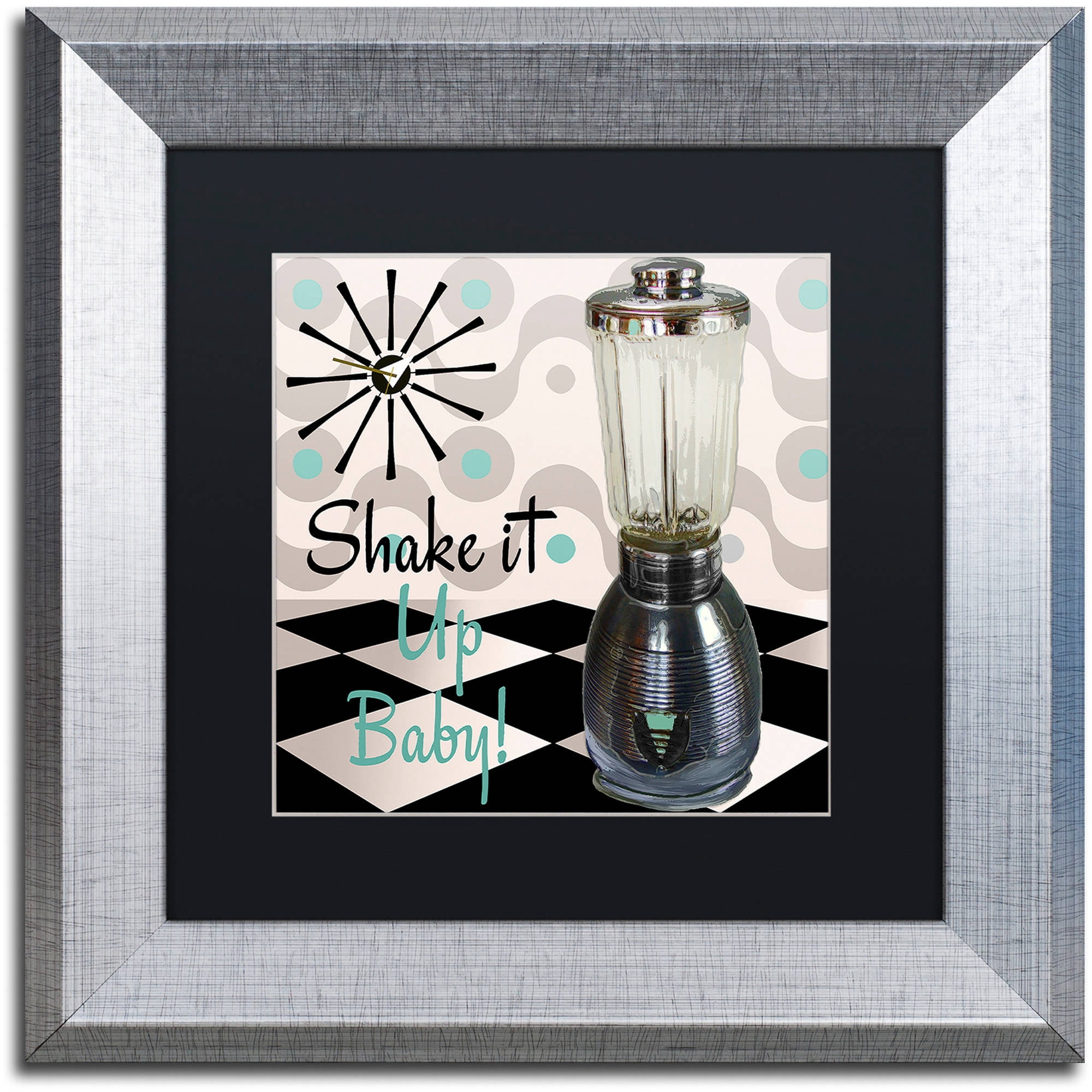 Trademark Fine Art "Fifties Kitchen IV" Canvas Art by Color Bakery Black Matte, Silver Frame