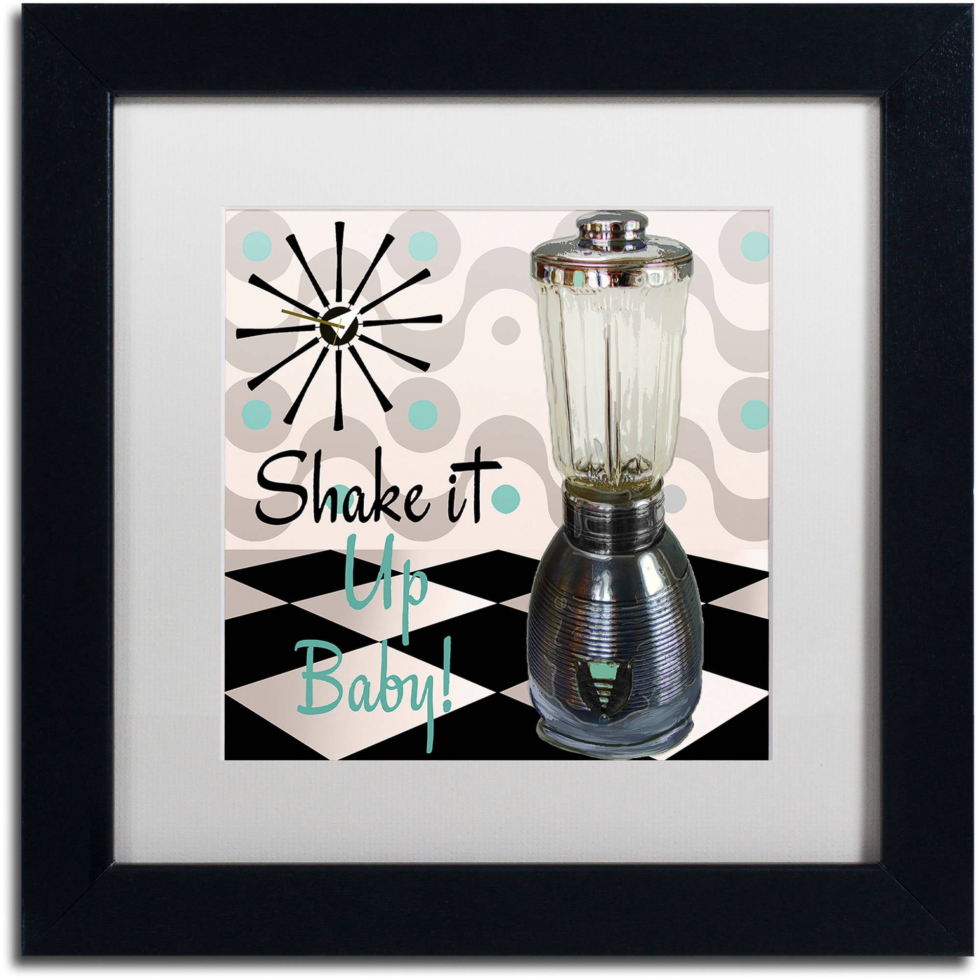 Trademark Fine Art "Fifties Kitchen IV" Canvas Art by Color Bakery White Matte, Black Frame