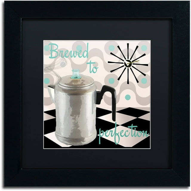 Trademark Fine Art "Fifties Kitchen V" Canvas Art by Color Bakery Black Matte, Black Frame