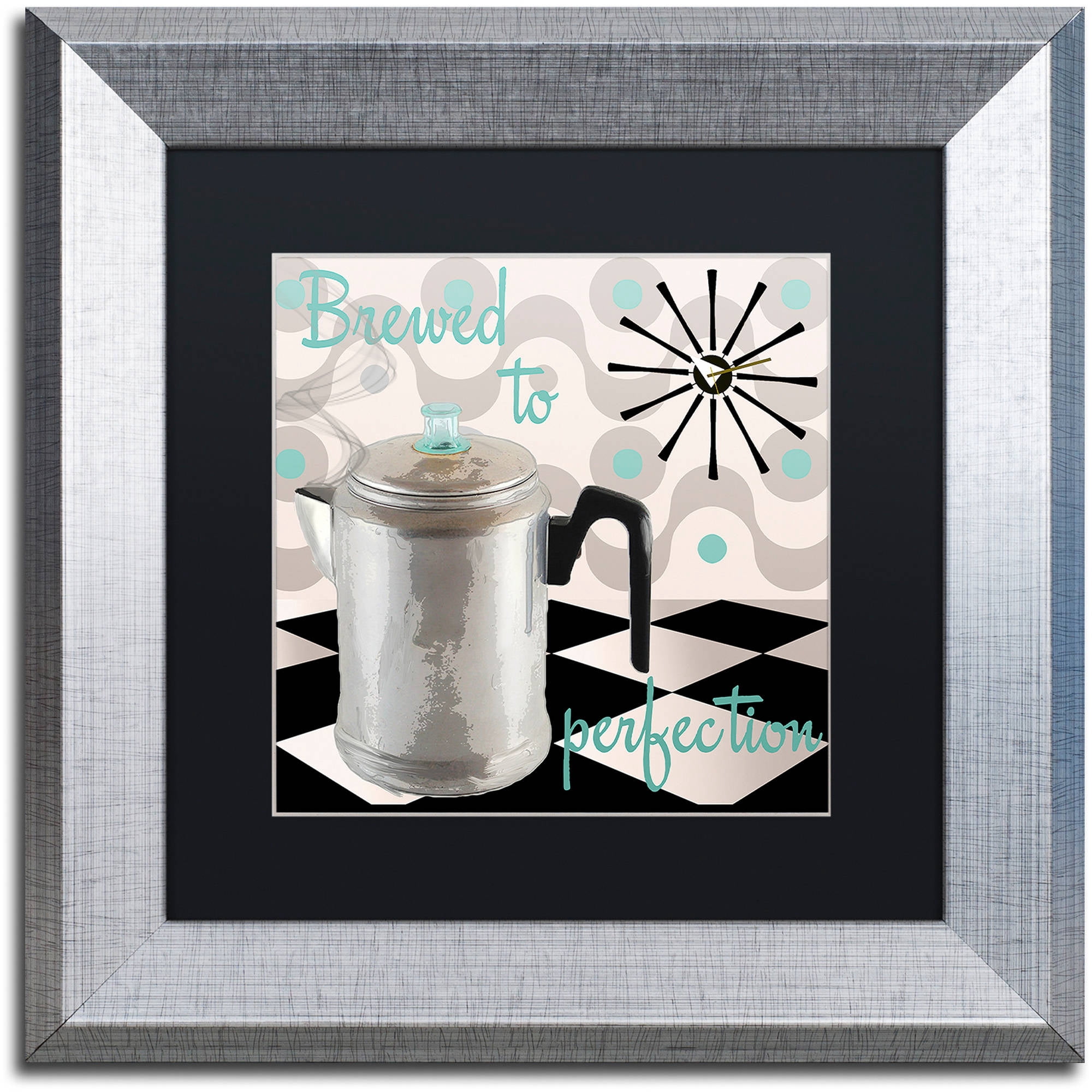 Trademark Fine Art "Fifties Kitchen V" Canvas Art by Color Bakery Black Matte, Silver Frame