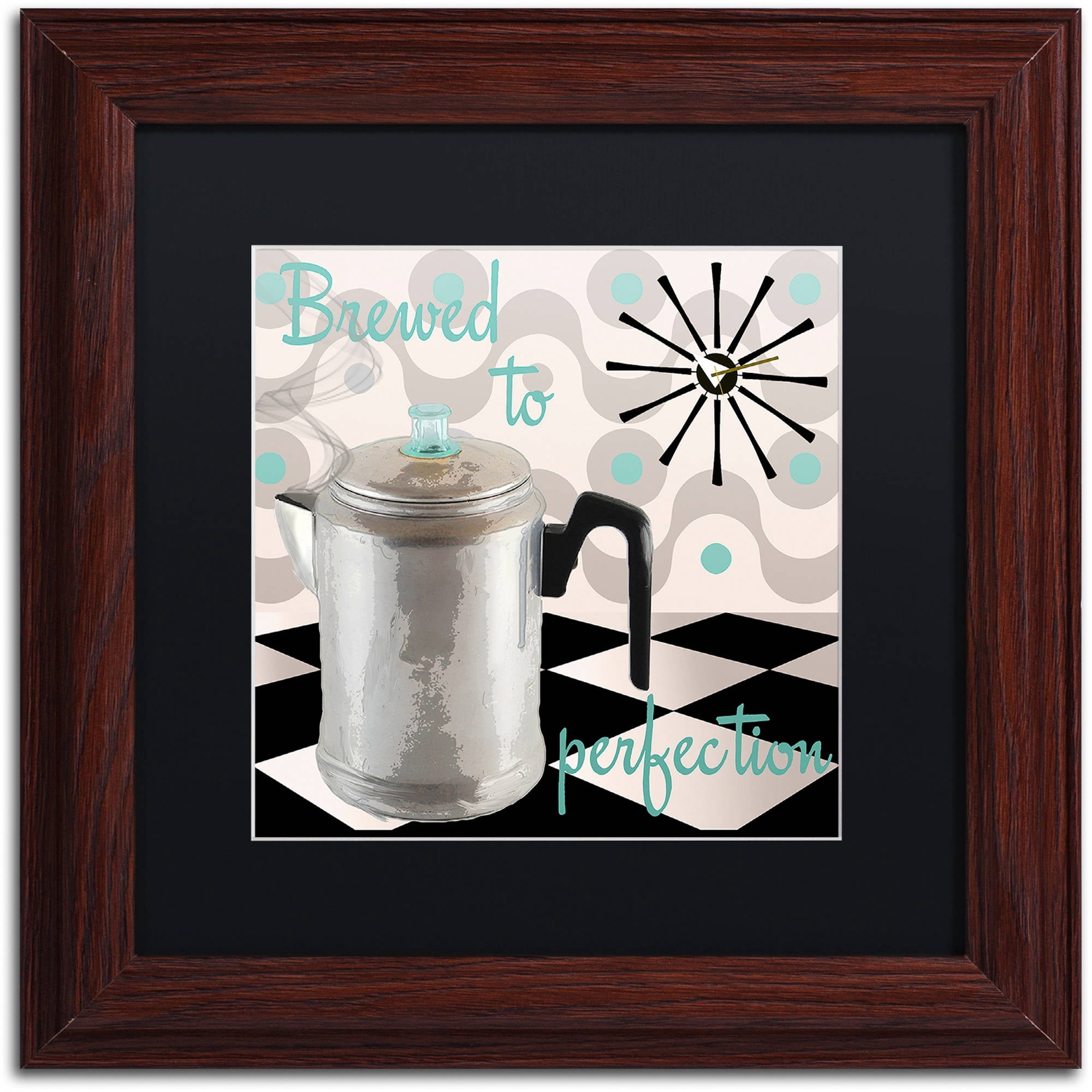 Trademark Fine Art "Fifties Kitchen V" Canvas Art by Color Bakery Black Matte, Wood Frame