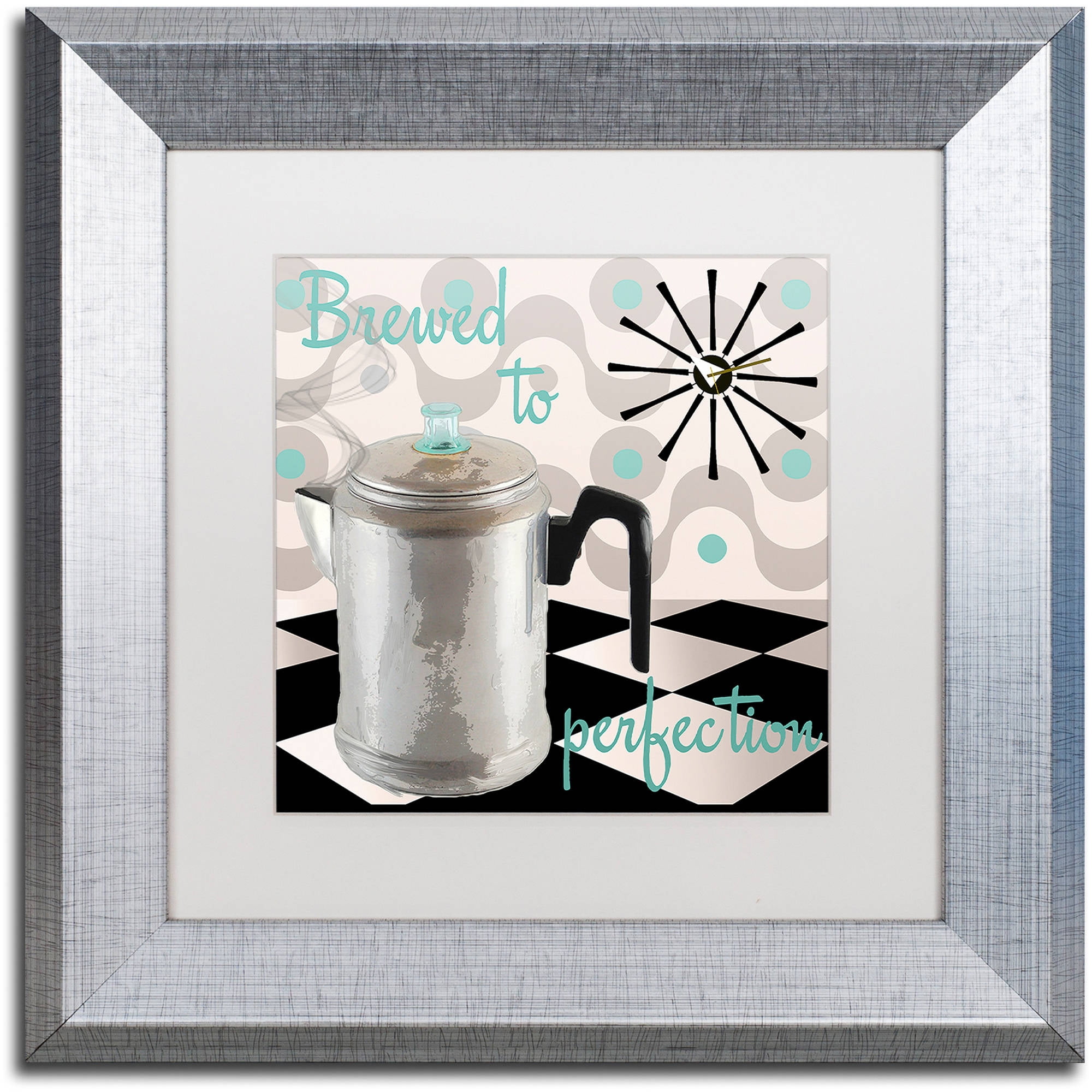 Trademark Fine Art "Fifties Kitchen V" Canvas Art by Color Bakery White Matte, Silver Frame