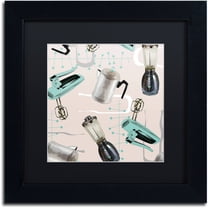 Trademark Fine Art "Fifties Patterns I" Canvas Art by Color Bakery Black Matte, Black Frame