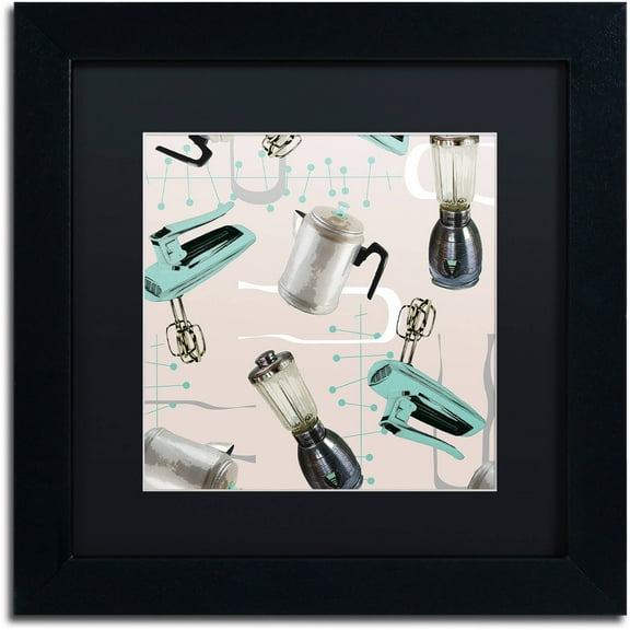 Trademark Fine Art "Fifties Patterns I" Canvas Art by Color Bakery Black Matte, Black Frame