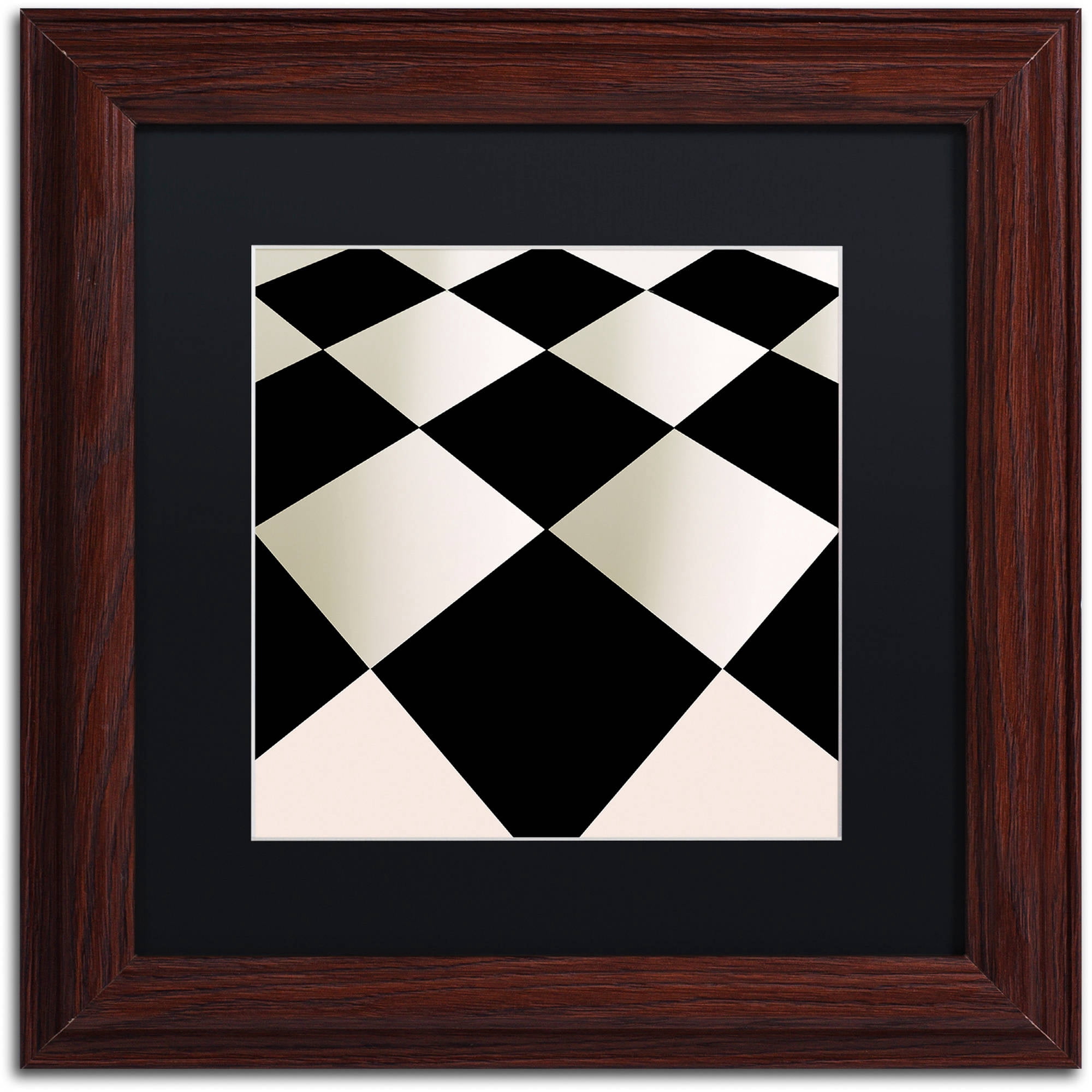 Trademark Fine Art "Fifties Patterns V" Canvas Art by Color Bakery Black Matte, Wood Frame
