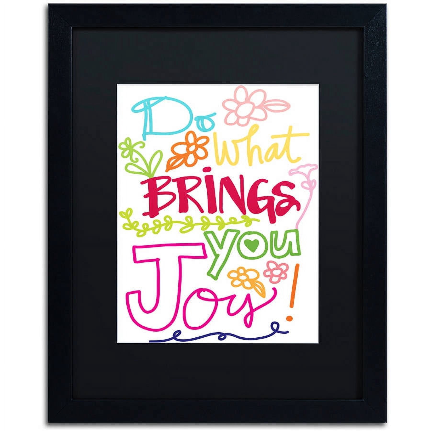 Trademark Fine Art "Find Joy" Canvas Art by Elizabeth Caldwell, Black Matte, Black Frame