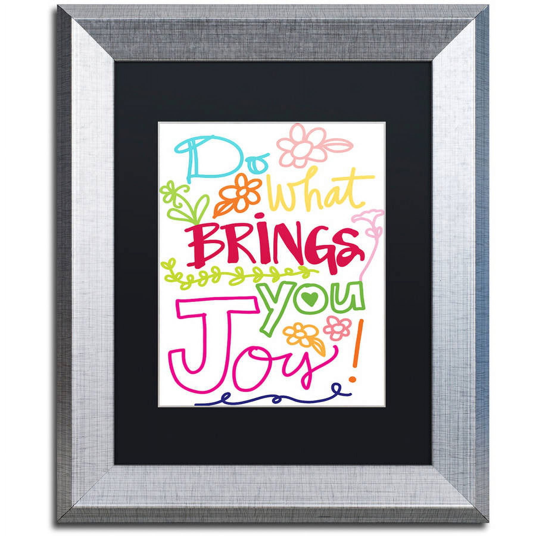Trademark Fine Art "Find Joy" Canvas Art by Elizabeth Caldwell, Black Matte, Silver Frame