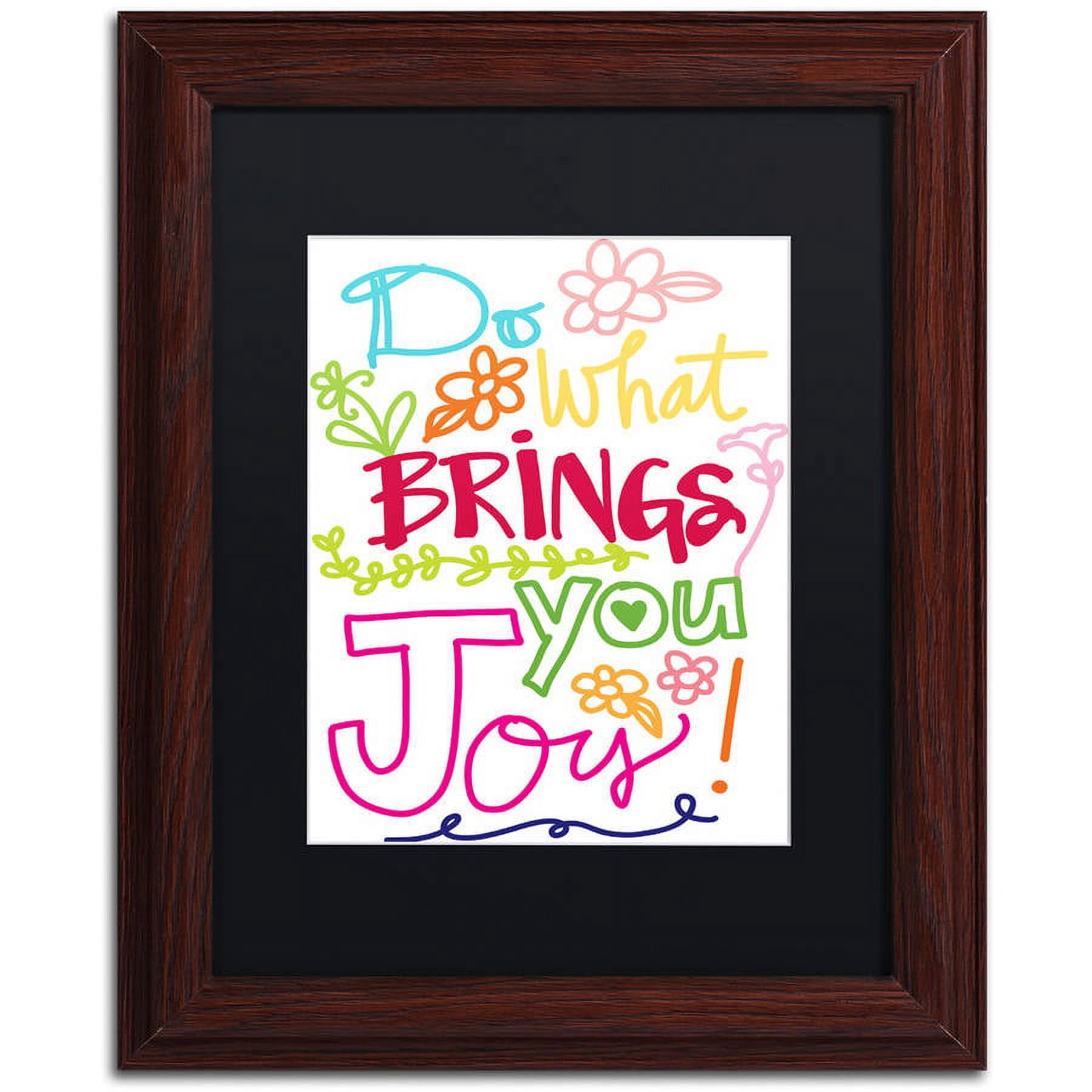 Trademark Fine Art "Find Joy" Canvas Art by Elizabeth Caldwell, Black Matte, Wood Frame