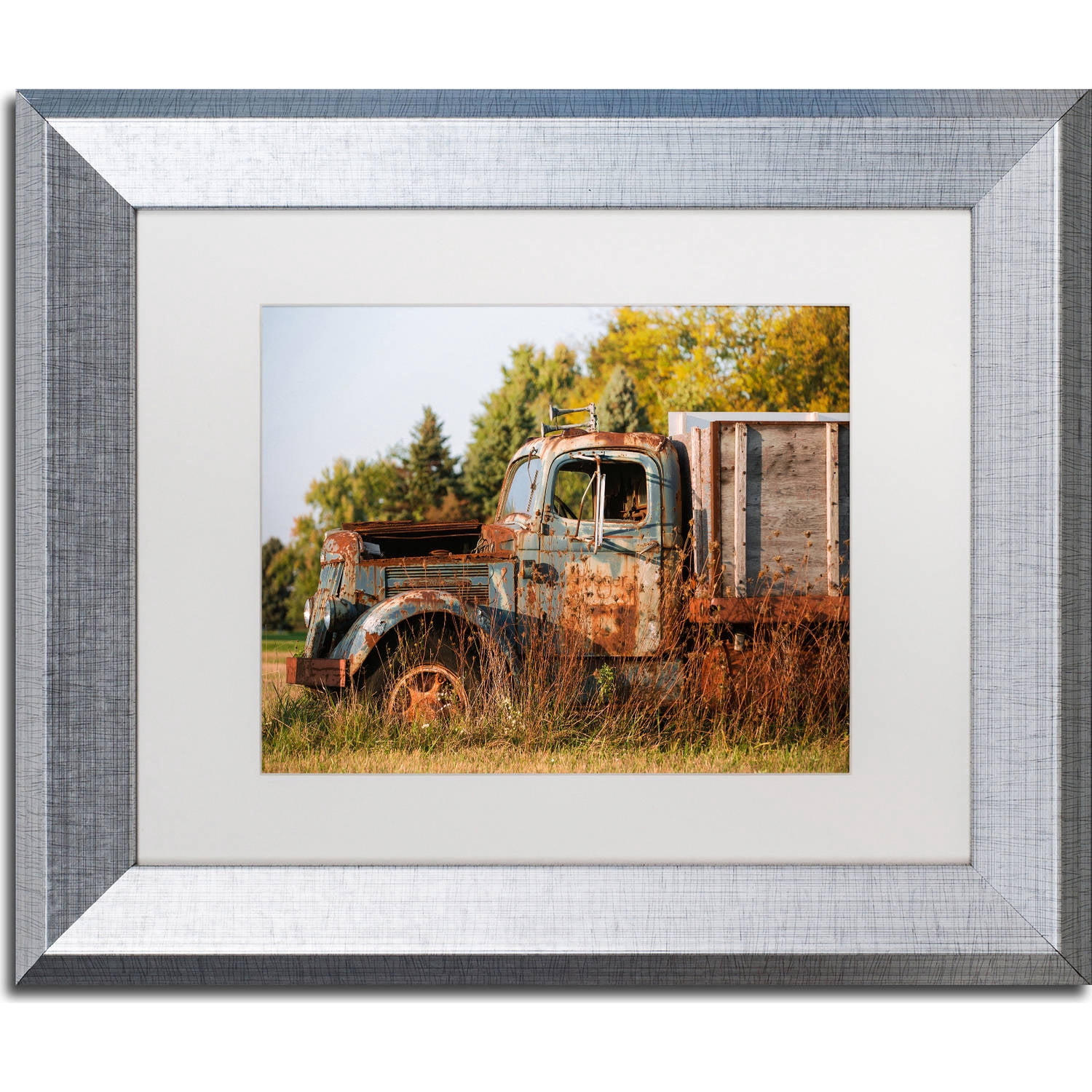 Trademark Fine Art "Findlay Truck" Canvas Art by Jason Shaffer, White Matte, Silver Frame