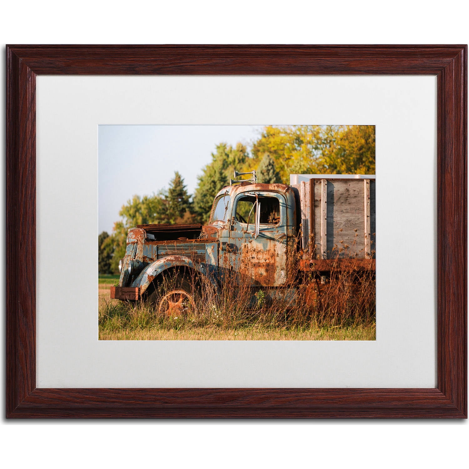 Trademark Fine Art "Findlay Truck" Canvas Art by Jason Shaffer, White Matte, Wood Frame