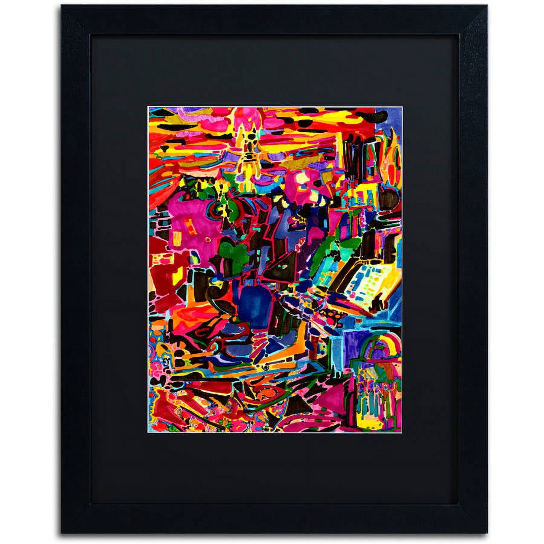 Trademark Fine Art "Fire In The Arcade" Canvas Art by Josh Byer, Black Matte, Black Frame