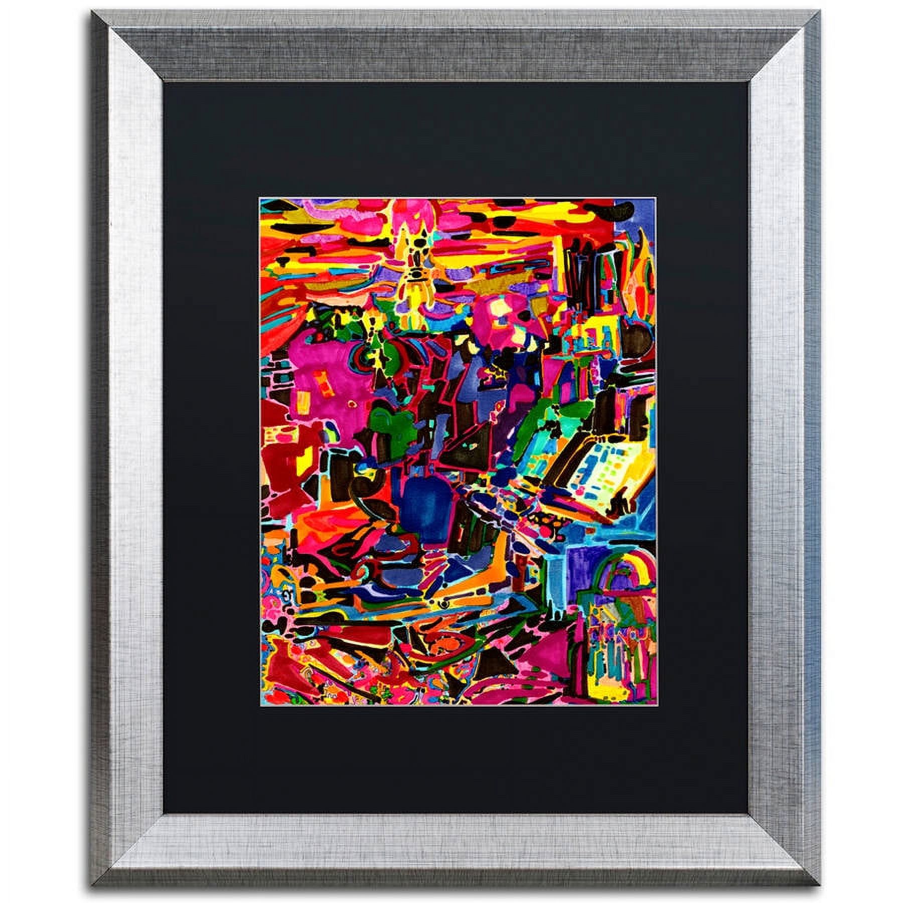 Trademark Fine Art "Fire In The Arcade" Canvas Art by Josh Byer, Black Matte, Silver Frame