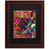 Trademark Fine Art "Fire In The Arcade" Canvas Art by Josh Byer, Black Matte, Wood Frame