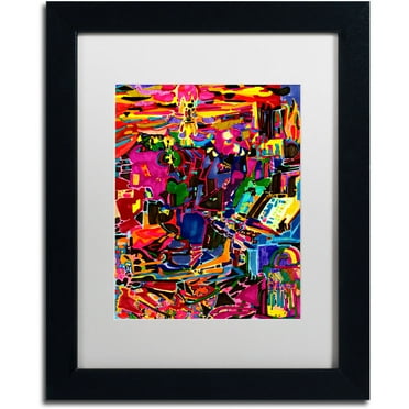 Trademark Fine Art "Fire In The Arcade" Canvas Art by Josh Byer, White Matte, Black Frame