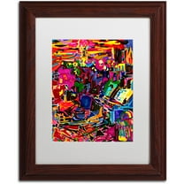 Trademark Fine Art "Fire In The Arcade" Canvas Art by Josh Byer, White Matte, Wood Frame