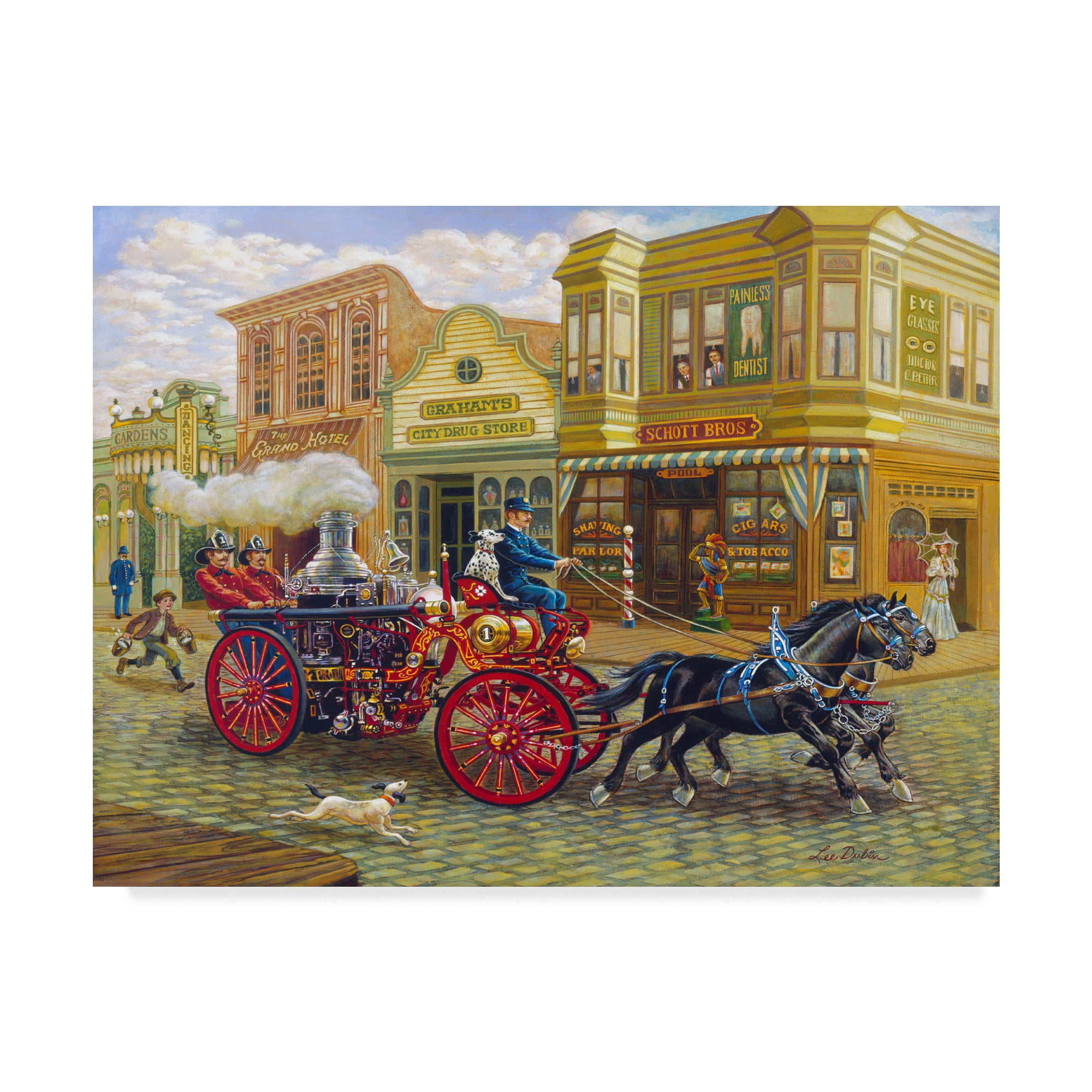 Trademark Fine Art 'Fire Truck' Canvas Art by Lee Dubin