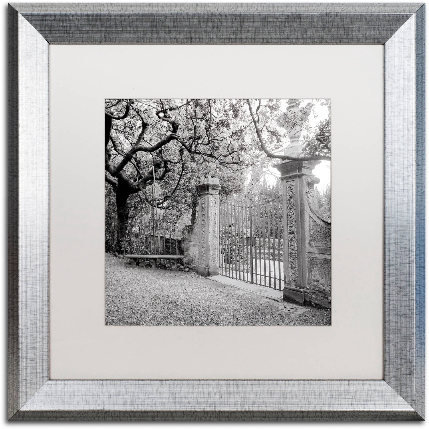 Trademark Fine Art "Firenze I" Canvas Art by Alan Blaustein, White Matte, Silver Frame