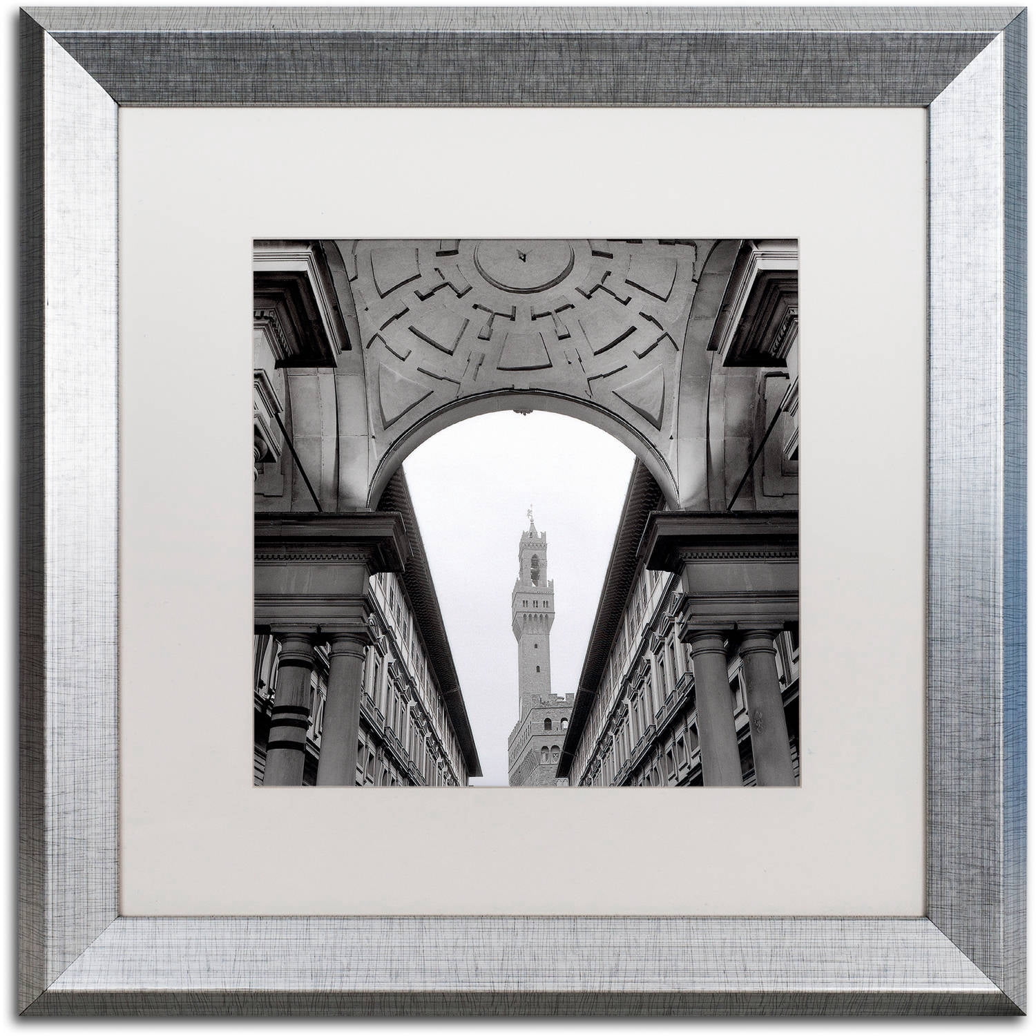 Trademark Fine Art "Firenze II" Canvas Art by Alan Blaustein, White Matte, Silver Frame