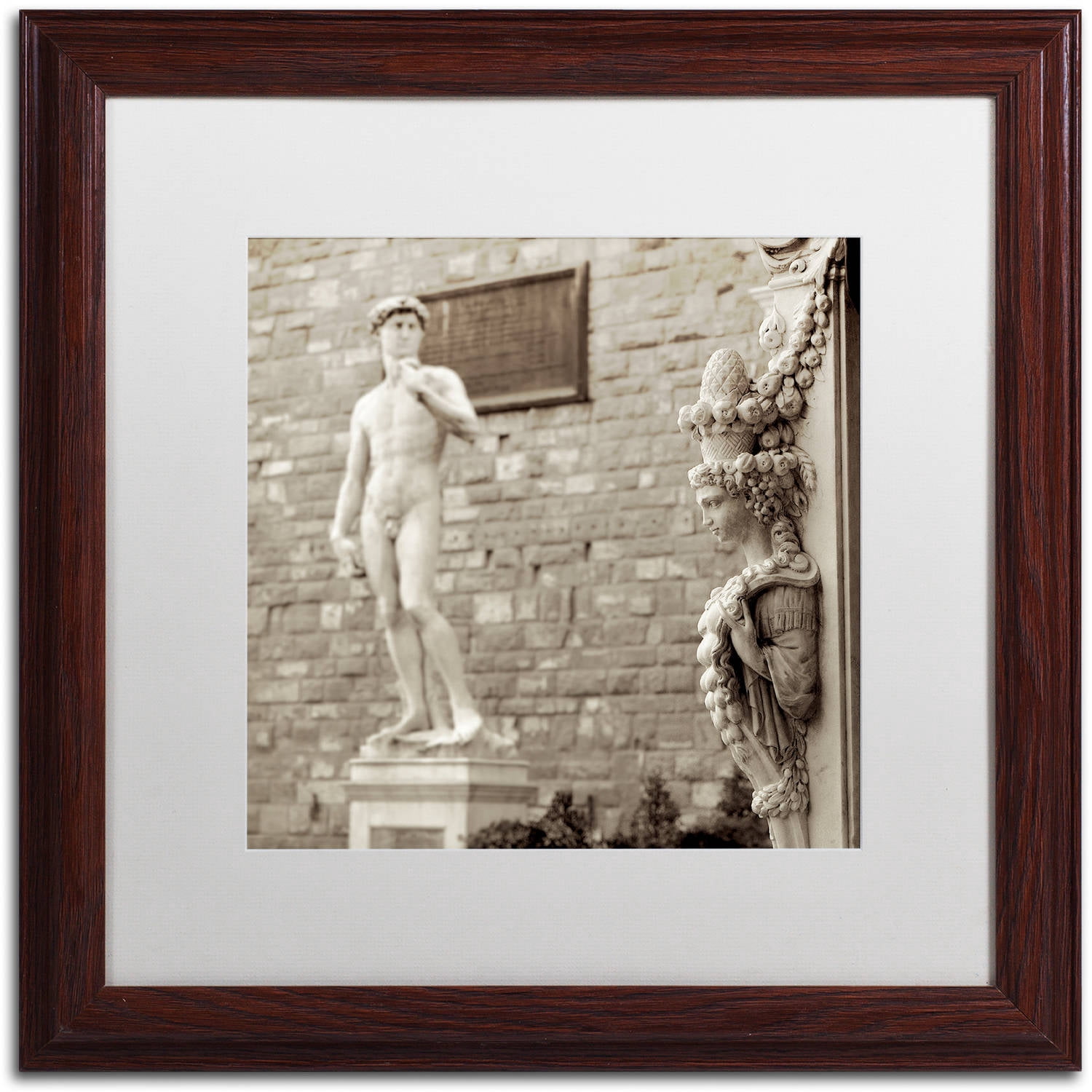 Trademark Fine Art "Firenze IV" Canvas Art by Alan Blaustein, White Matte, Wood Frame
