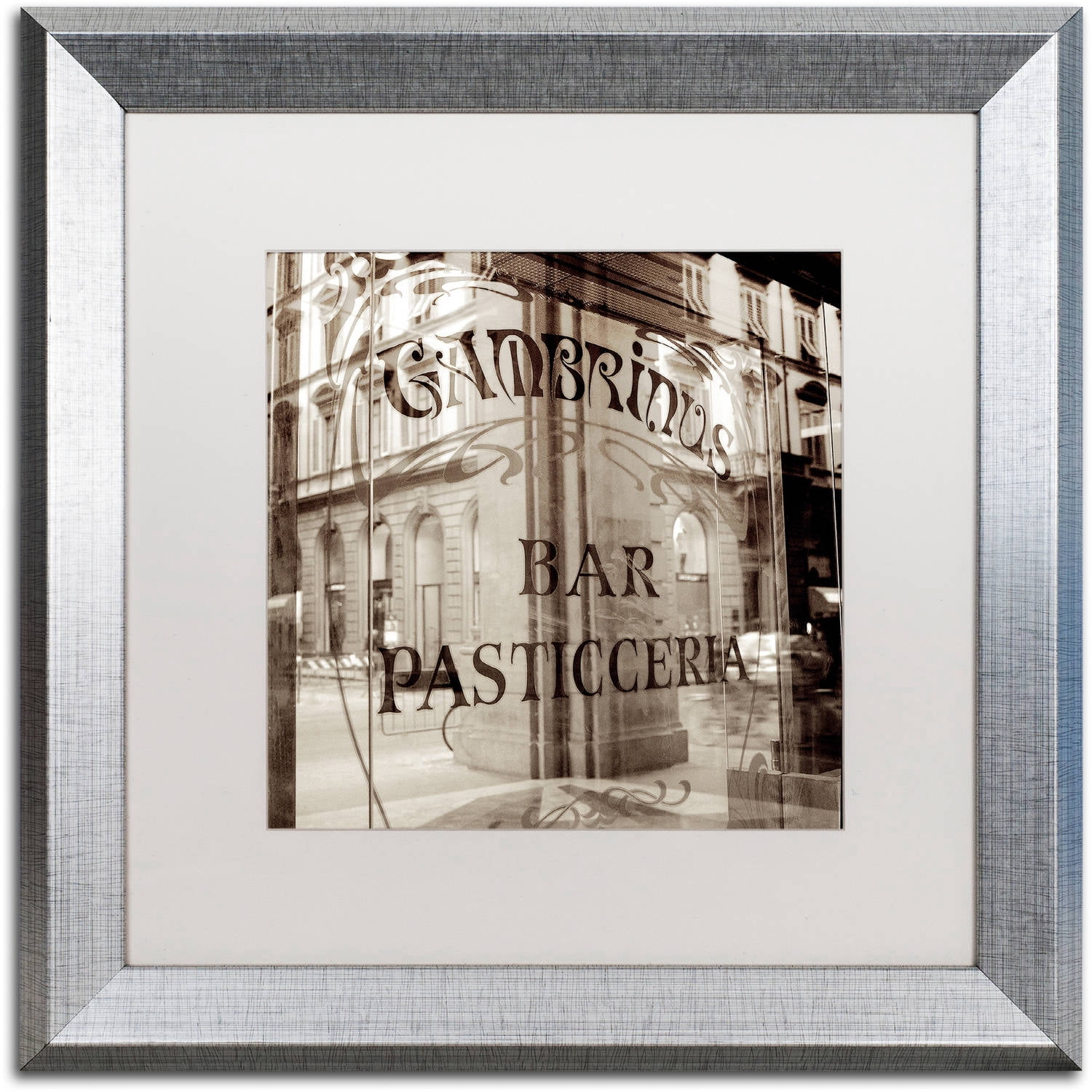 Trademark Fine Art "Firenze V" Canvas Art by Alan Blaustein, White Matte, Silver Frame