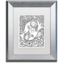 Trademark Fine Art 'Fish' Canvas Art by KCDoodleArt White Matte, Silver Frame