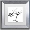 thumbnail image 1 of Trademark Fine Art 'Fish & Wine Glass' Canvas Art by Nick Bantock, White Matte, Silver Frame, 1 of 3