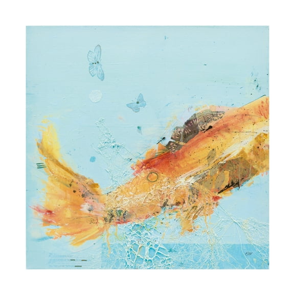 Trademark Fine Art 'Fish in the Sea I Aqua' Canvas Art by Kellie Day