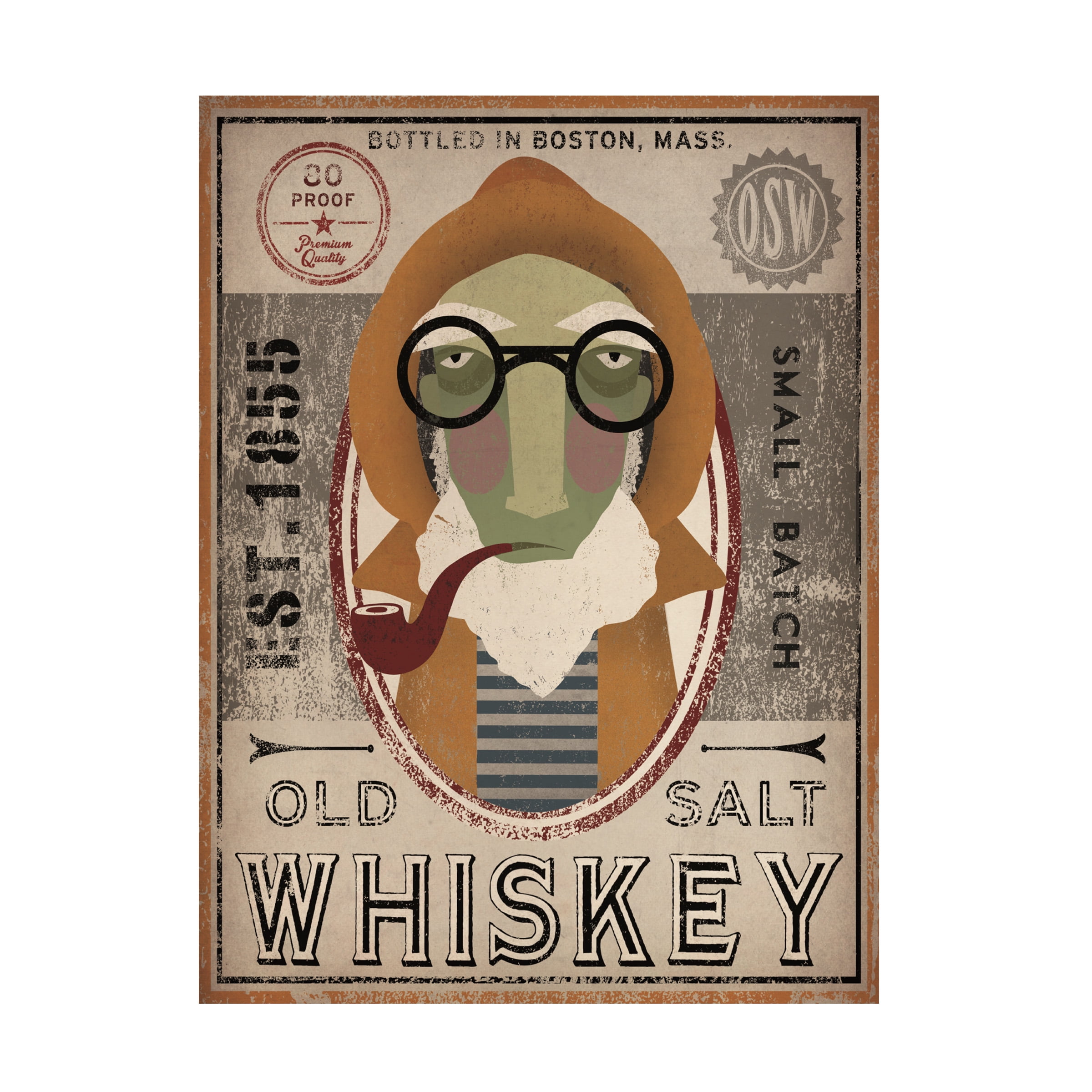 Trademark Fine Art 'Fisherman II Old Salt Whiskey' Canvas Art by Ryan Fowler