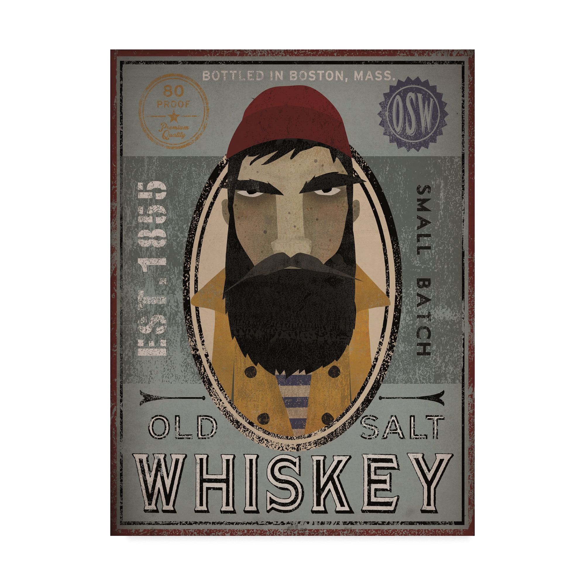 Trademark Fine Art 'Fisherman VI Old Salt Whiskey' Canvas Art by Ryan Fowler