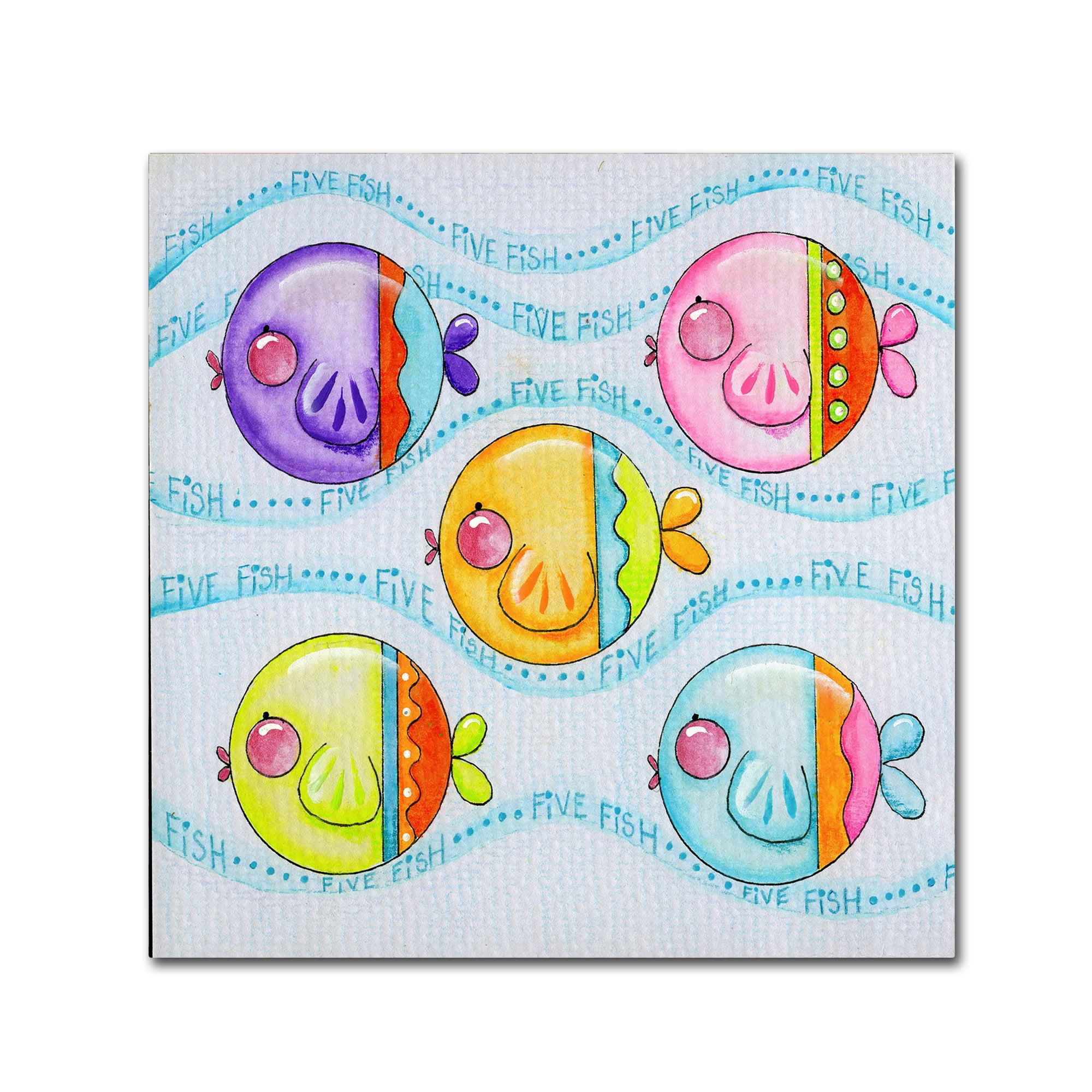 Colorful Whimsical Fish Canvas Art - 27" x 33"