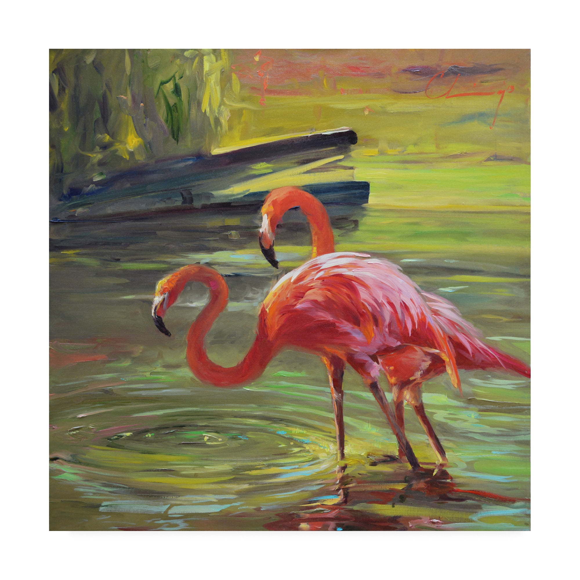 Trademark Fine Art 'Flamingo III' Canvas Art by Chuck Larivey