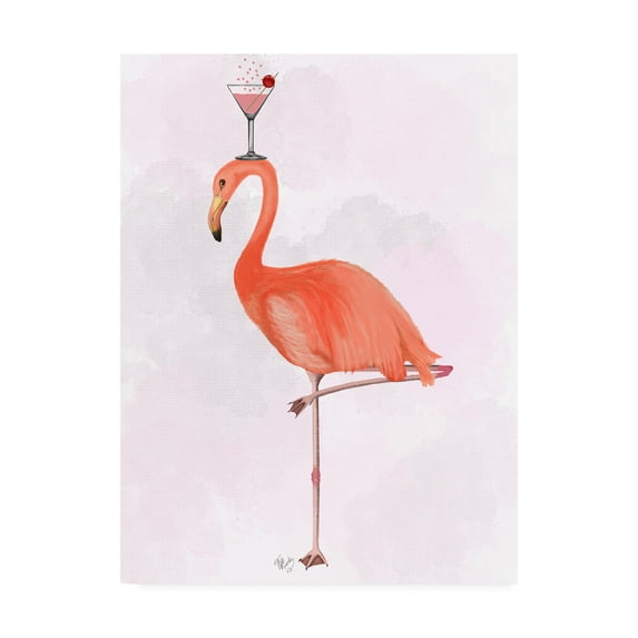 Trademark Fine Art 'Flamingo and Cocktail 3' Canvas Art by Fab Funky