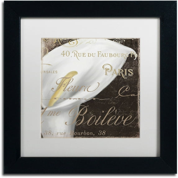 Trademark Fine Art "Fleurs Blanc I" Canvas Art by Color Bakery White Matte, Black Frame