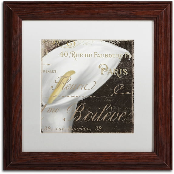 Trademark Fine Art "Fleurs Blanc I" Canvas Art by Color Bakery White Matte, Wood Frame