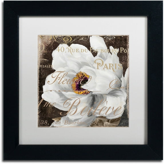 Trademark Fine Art "Fleurs Blanc III" Canvas Art by Color Bakery White Matte, Black Frame