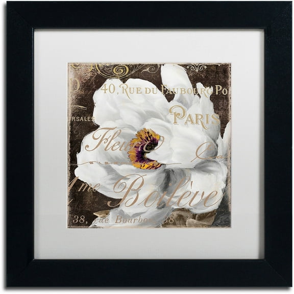 Trademark Fine Art "Fleurs Blanc III" Canvas Art by Color Bakery White Matte, Black Frame