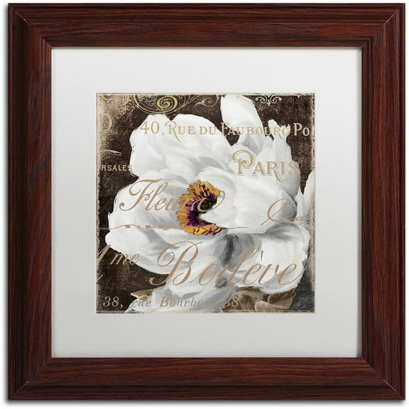 Trademark Fine Art "Fleurs Blanc III" Canvas Art by Color Bakery White Matte, Wood Frame