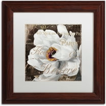 Trademark Fine Art "Fleurs Blanc III" Canvas Art by Color Bakery White Matte, Wood Frame