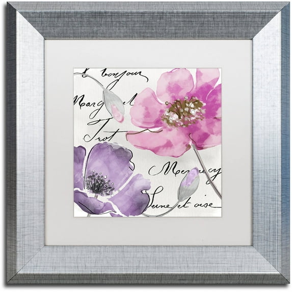 Trademark Fine Art "Fleurs de France I" Canvas Art by Color Bakery White Matte, Silver Frame