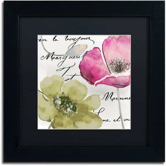 Trademark Fine Art "Fleurs de France IV" Canvas Art by Color Bakery Black Matte, Black Frame