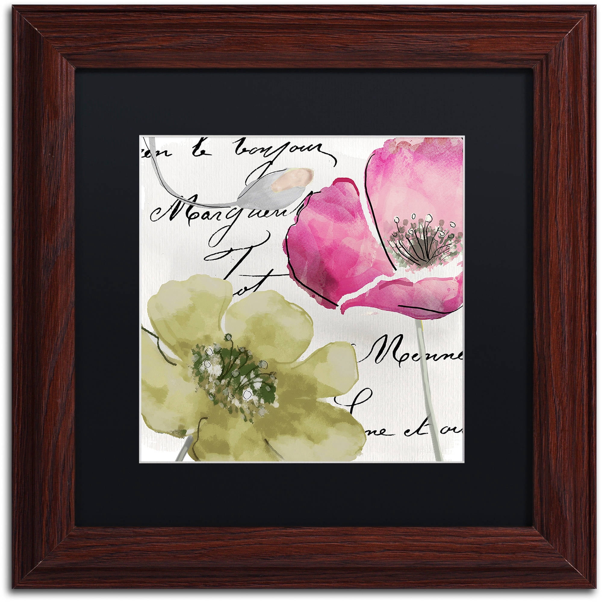 Trademark Fine Art "Fleurs de France IV" Canvas Art by Color Bakery Black Matte, Wood Frame