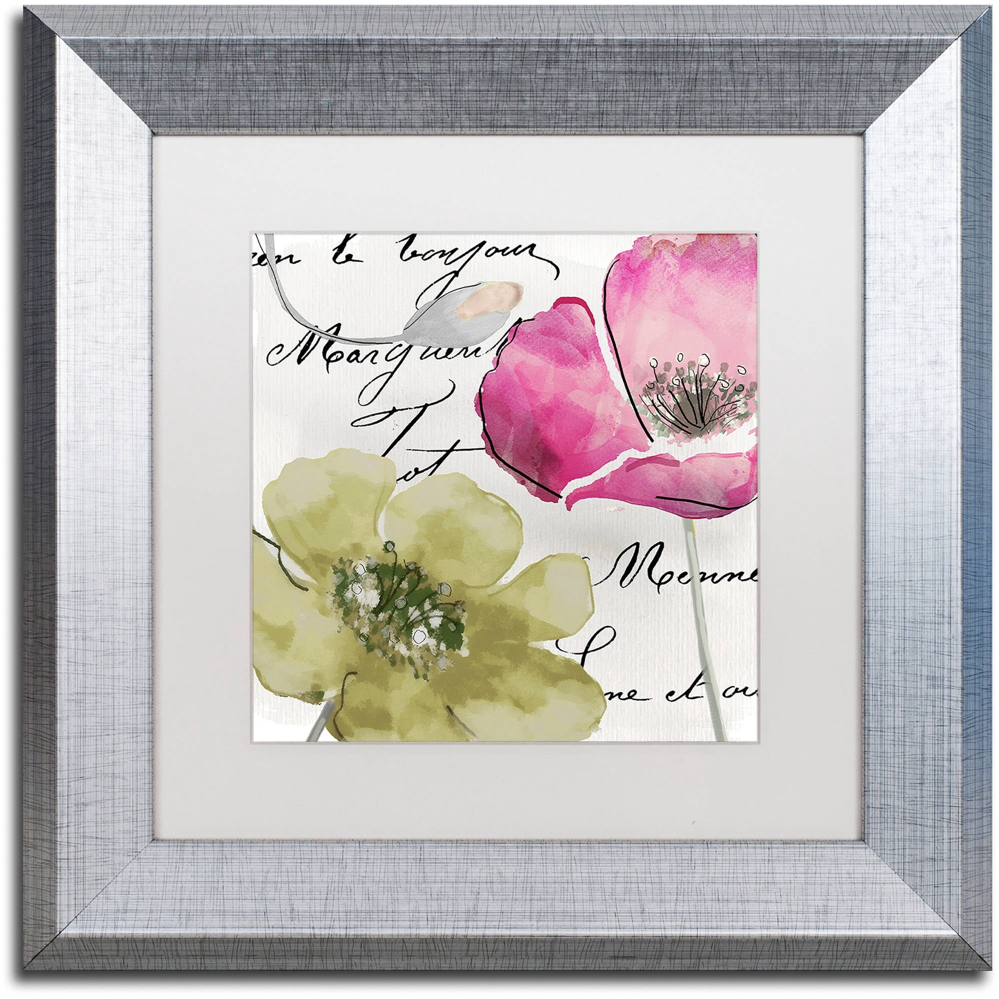 Trademark Fine Art "Fleurs de France IV" Canvas Art by Color Bakery White Matte, Silver Frame