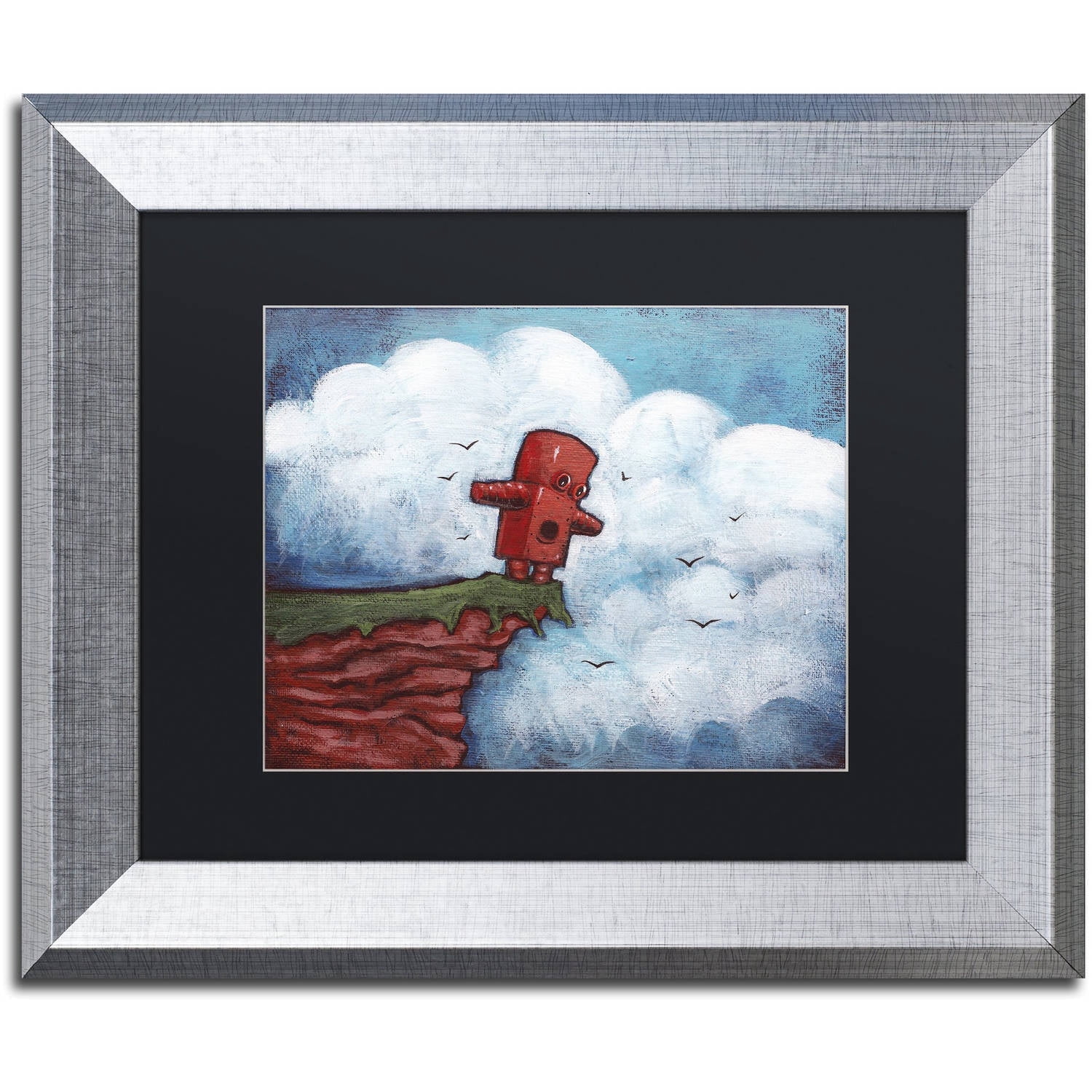 Trademark Fine Art 'Flight' Canvas Art by Craig Snodgrass, Black Matte, Silver Frame