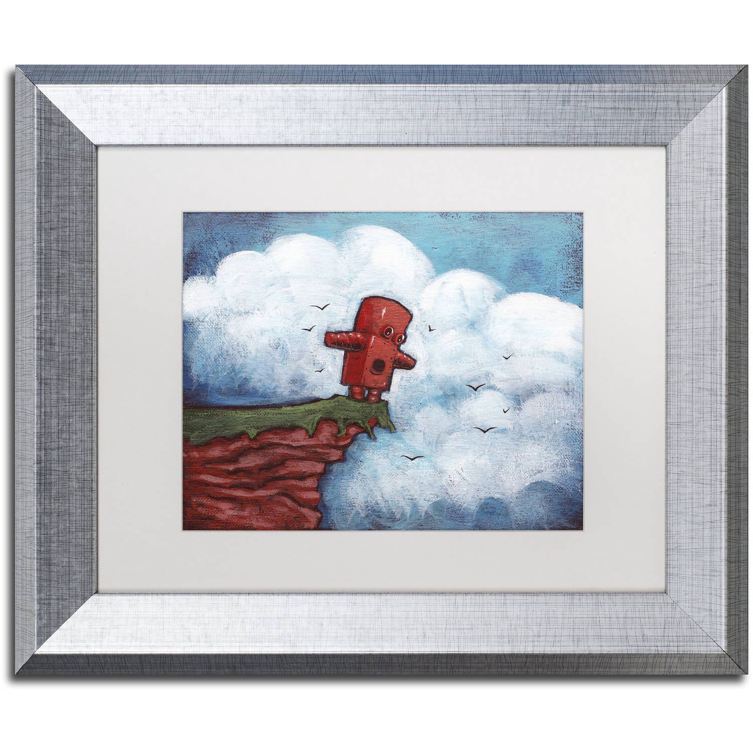Trademark Fine Art 'Flight' Canvas Art by Craig Snodgrass, White Matte, Silver Frame