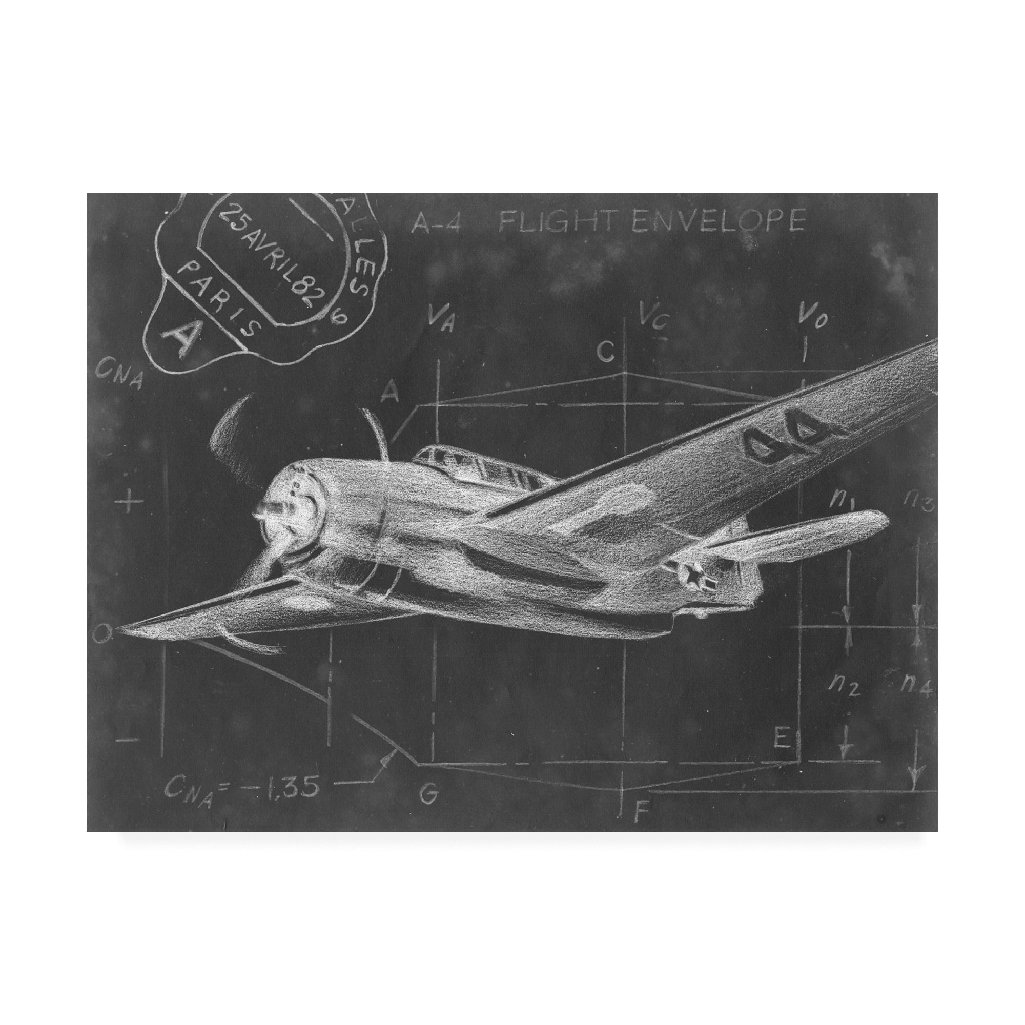 Trademark Fine Art 'Flight Schematic Ii' Canvas Art by Ethan Harper
