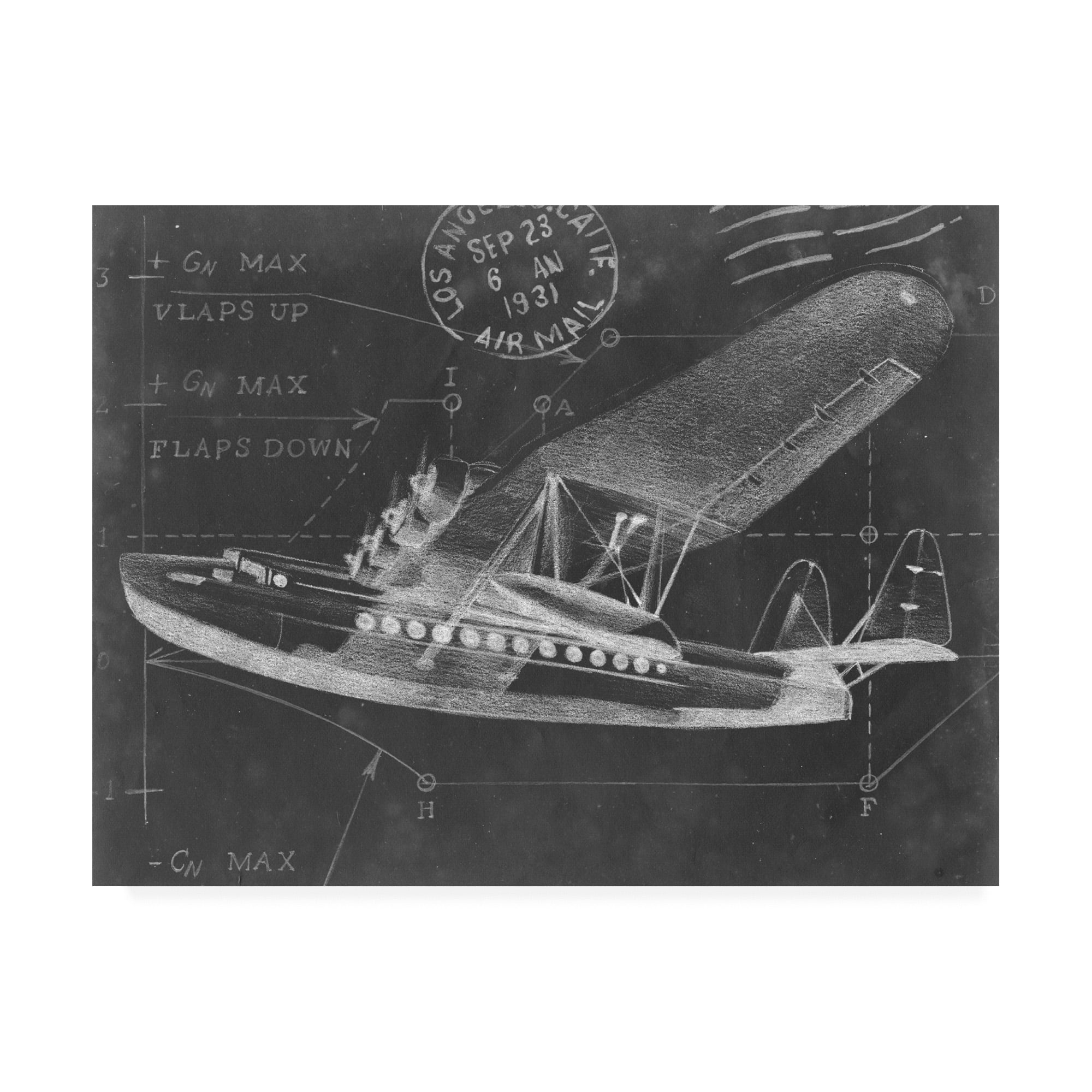 Trademark Fine Art 'Flight Schematic Iii' Canvas Art by Ethan Harper