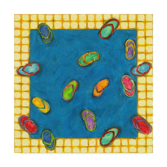 Trademark Fine Art 'Flip Flops' Canvas Art by Claudia Interrante