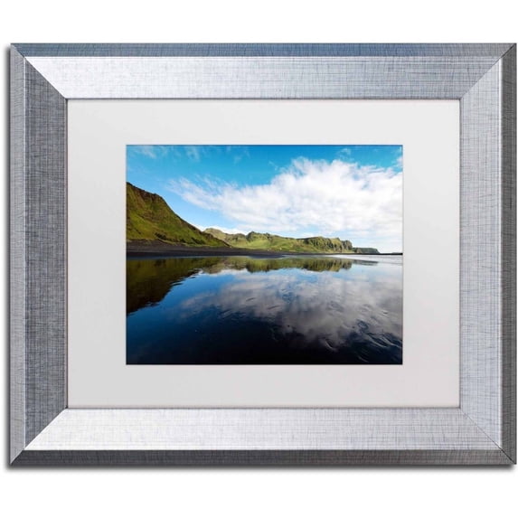 Trademark Fine Art 'Floating Mirror' Canvas Art by Philippe Sainte-Laudy, White Matte, Silver Frame